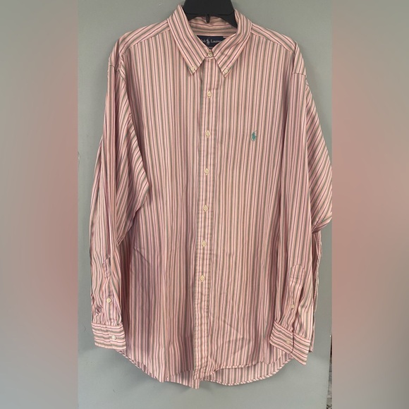 Ralph Lauren Classic Fit Cotton Button Down Long Sleeved Striped Size XL Shirt - Picture 2 of 11